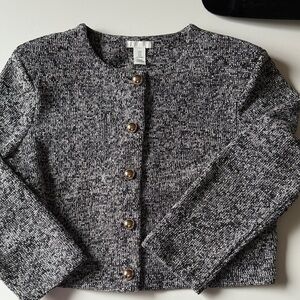 H&M Black and Gray Tweed Cardigan